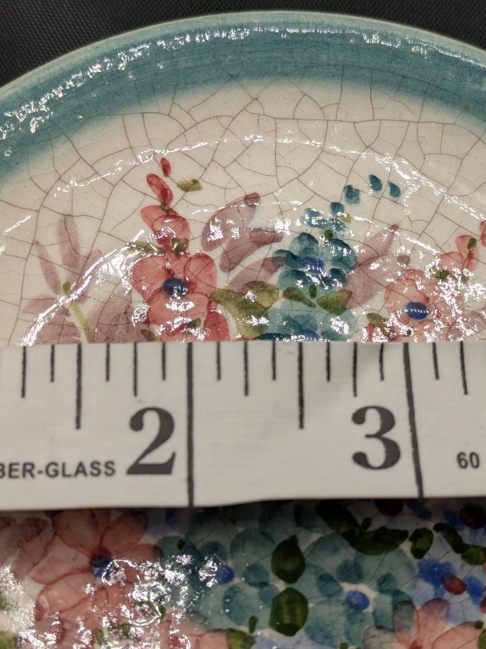 Hand-Painted Floral Ceramic Plates - Blue Trim Vtg Norwegian